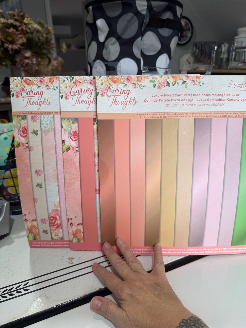 Crafters Companion Caring Thoughts Paper Pad, Card Pad and Vellum Pad